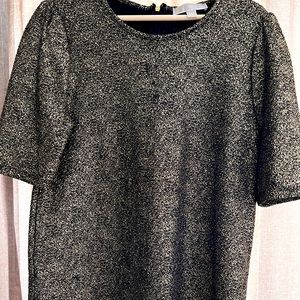 Michael Kors Womens black and gold tunic top size L